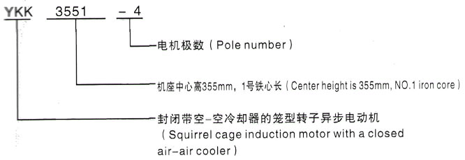 YKK系列(H355-1000)高压JR127-6三相异步电机西安泰富西玛电机型号说明